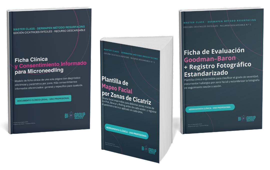 Mockup de los 3 recursos descargables del curso